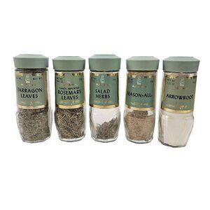 Vintage McCormick Spice Jars Tarragon Rosemary Salad Herbs Arrowroot Season All